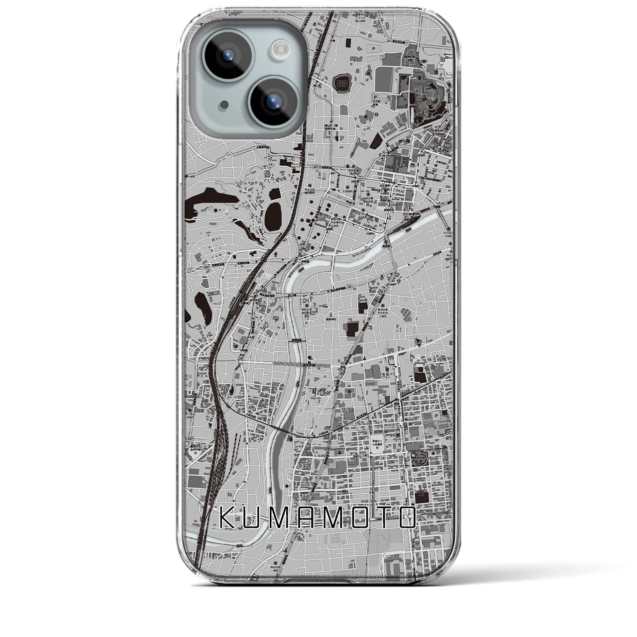 【熊本(熊本県)】地図柄iPhoneケース(クリアタイプ)