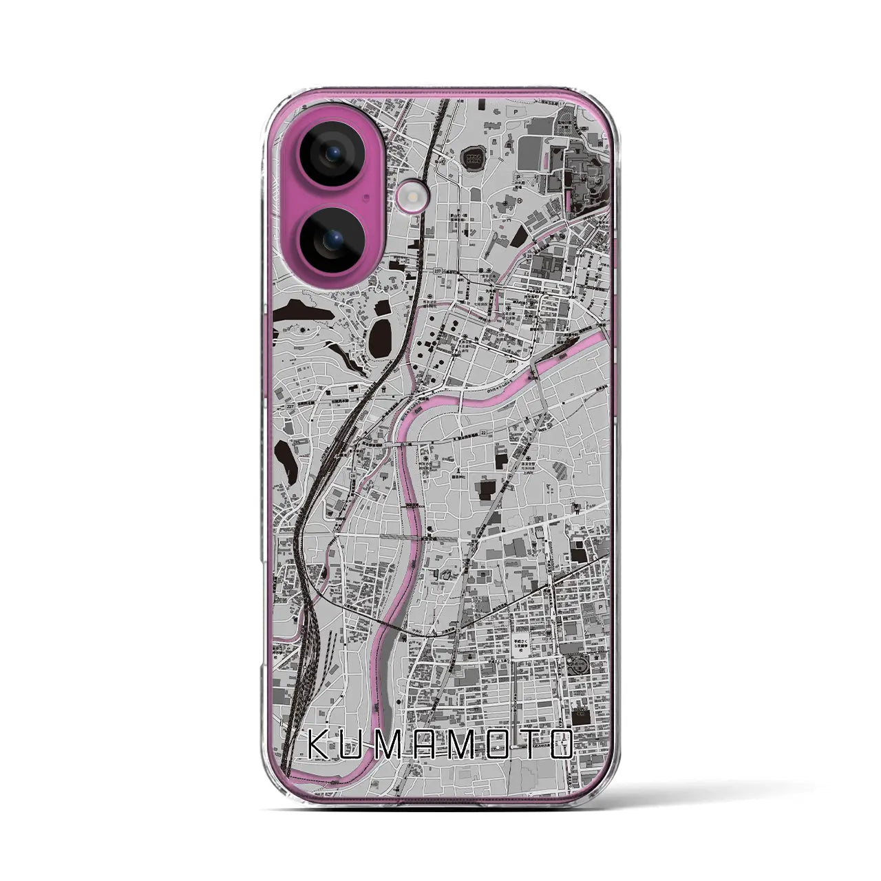 【熊本(熊本県)】地図柄iPhoneケース(クリアタイプ)