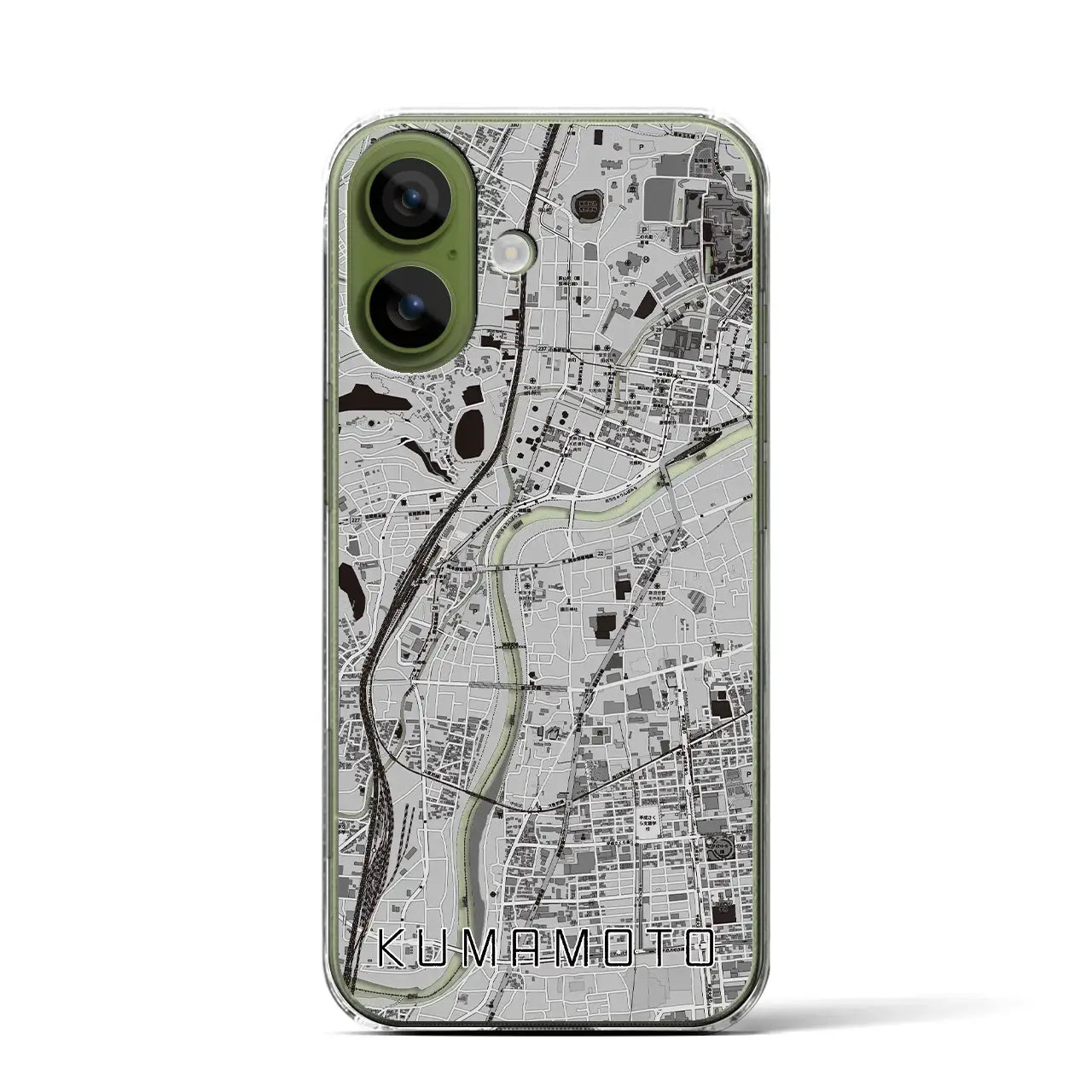 【熊本(熊本県)】地図柄iPhoneケース(クリアタイプ)