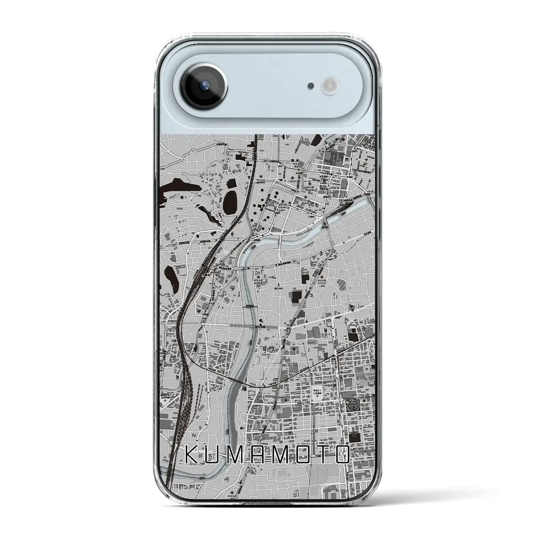【熊本(熊本県)】地図柄iPhoneケース(クリアタイプ)モノトーン・iPhone 17 Pro Max 用