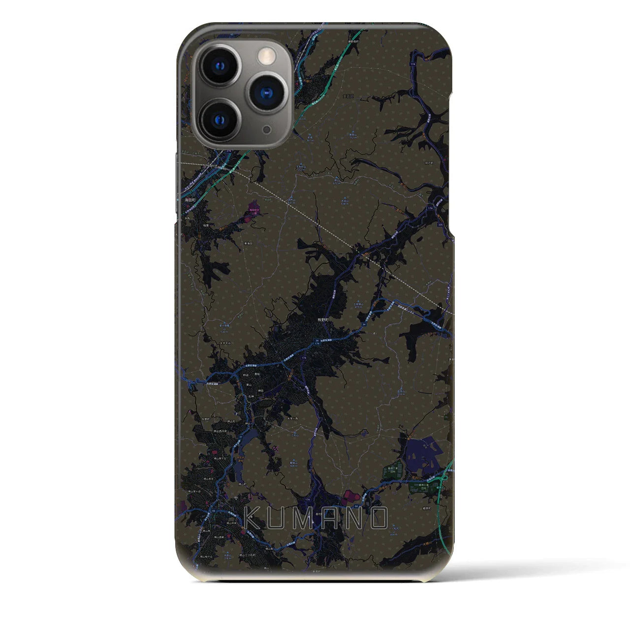 【熊野(広島県)】地図柄iPhoneケース(バックカバータイプ)