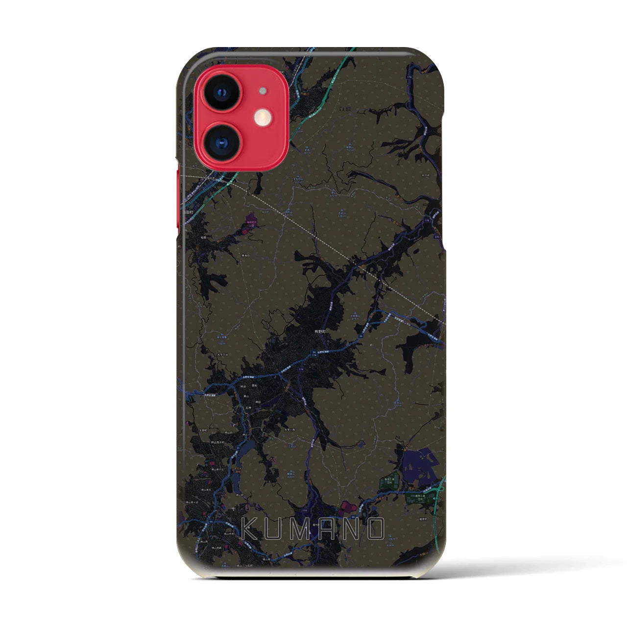 【熊野(広島県)】地図柄iPhoneケース(バックカバータイプ)