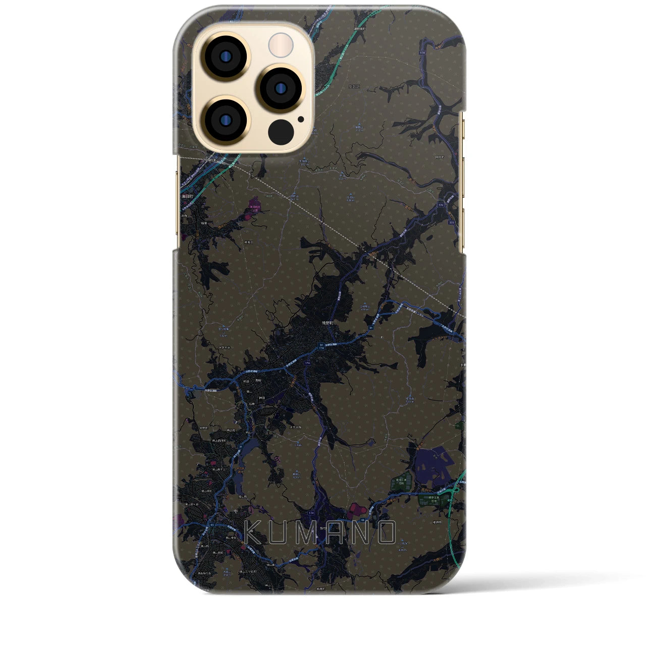 【熊野(広島県)】地図柄iPhoneケース(バックカバータイプ)