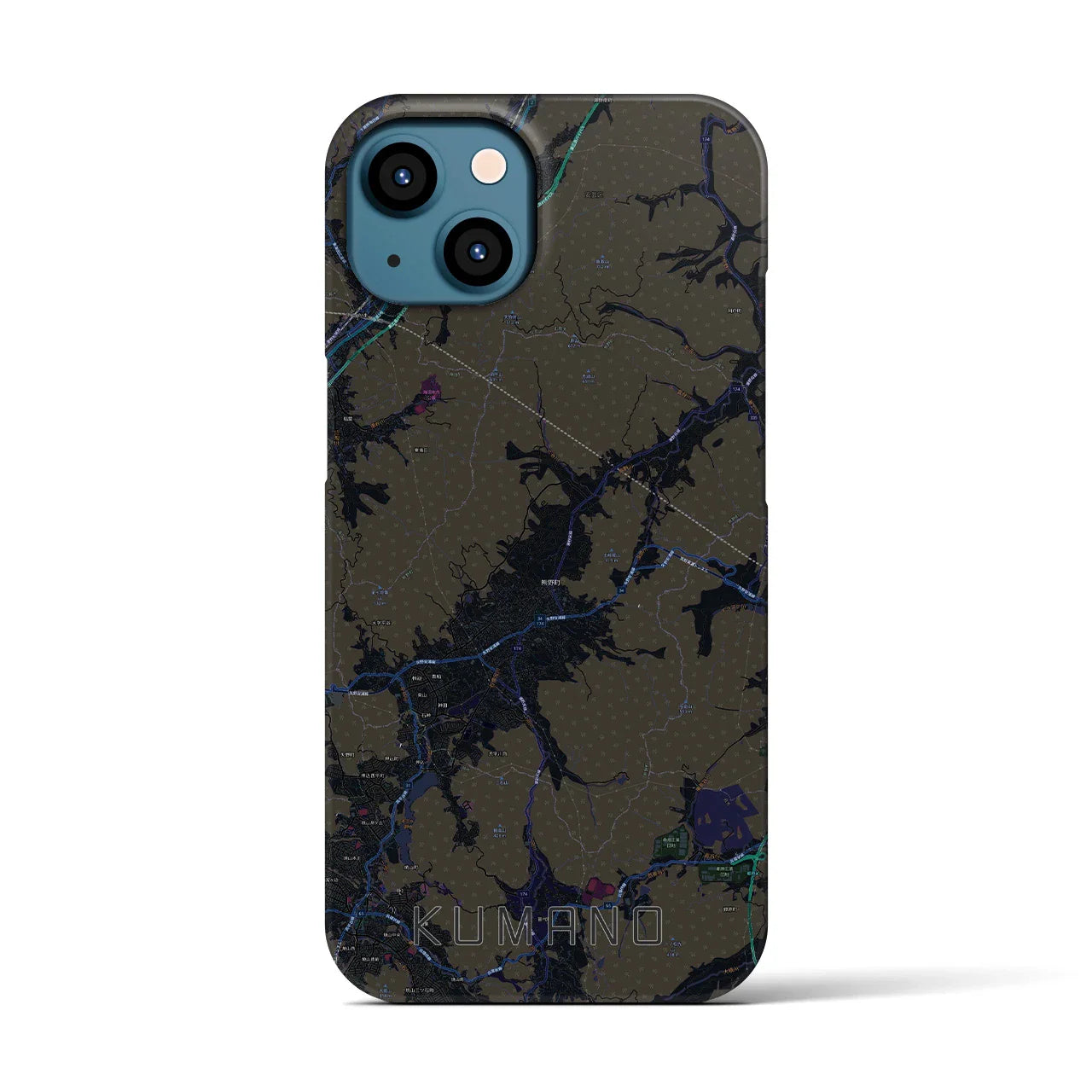 【熊野(広島県)】地図柄iPhoneケース(バックカバータイプ)