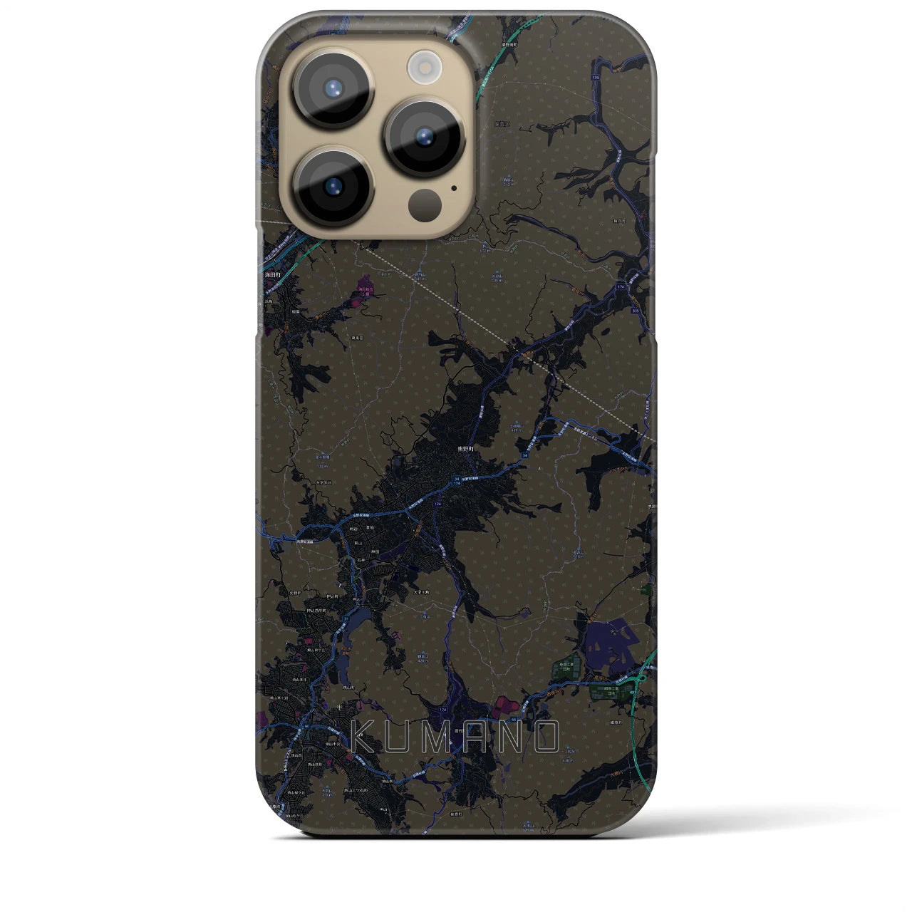 【熊野(広島県)】地図柄iPhoneケース(バックカバータイプ)