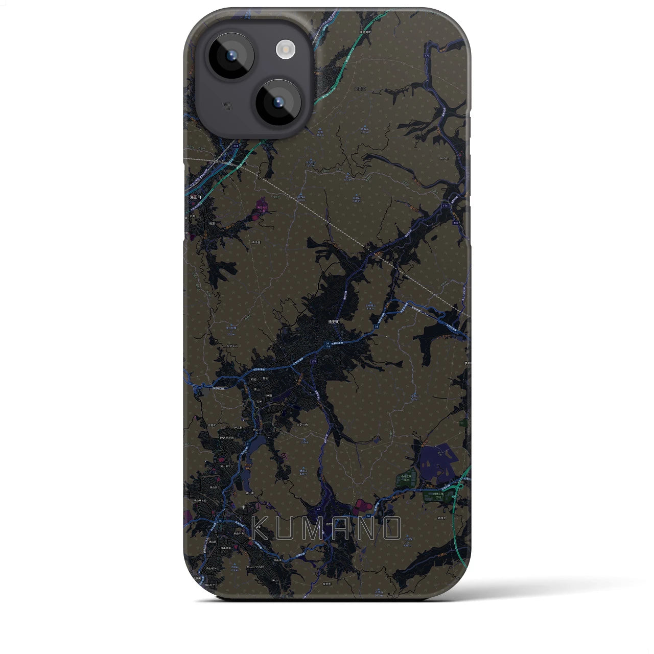 【熊野(広島県)】地図柄iPhoneケース(バックカバータイプ)