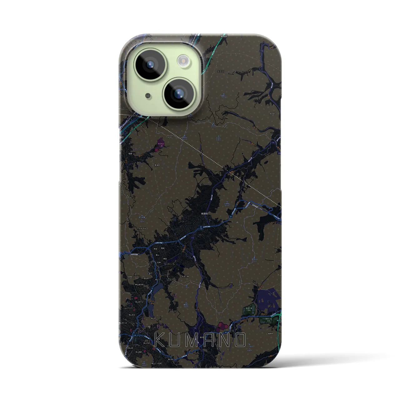 【熊野(広島県)】地図柄iPhoneケース(バックカバータイプ)