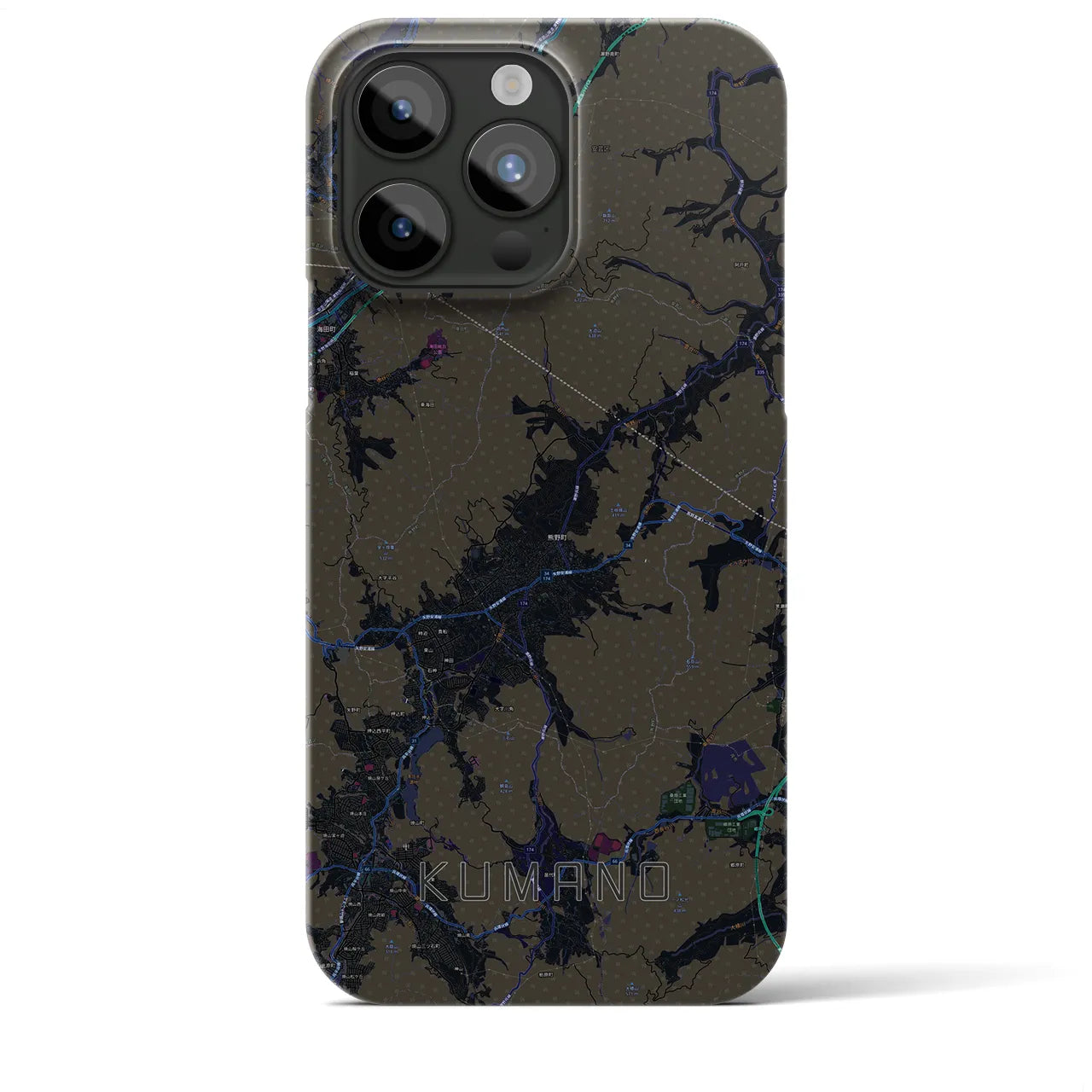 【熊野(広島県)】地図柄iPhoneケース(バックカバータイプ)