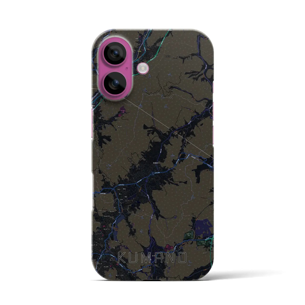 【熊野(広島県)】地図柄iPhoneケース(バックカバータイプ)