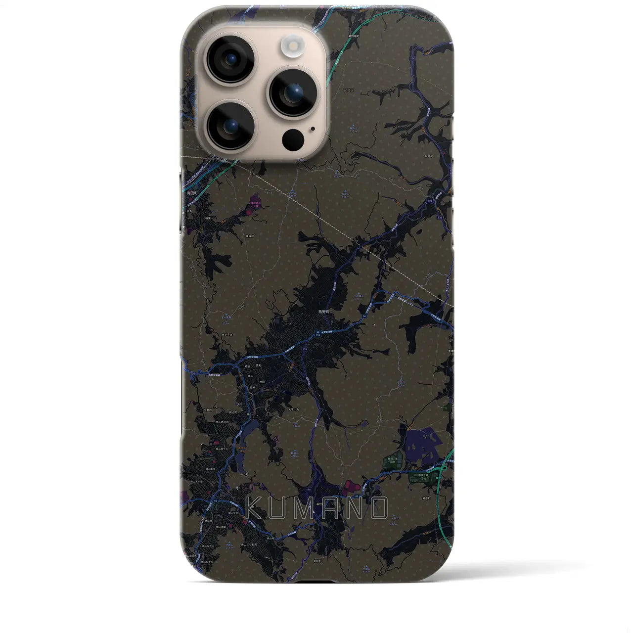 【熊野(広島県)】地図柄iPhoneケース(バックカバータイプ)