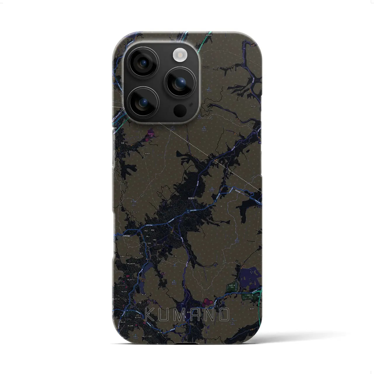【熊野(広島県)】地図柄iPhoneケース(バックカバータイプ)