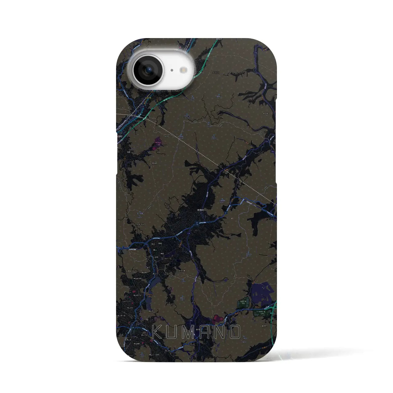 【熊野(広島県)】地図柄iPhoneケース(バックカバータイプ)