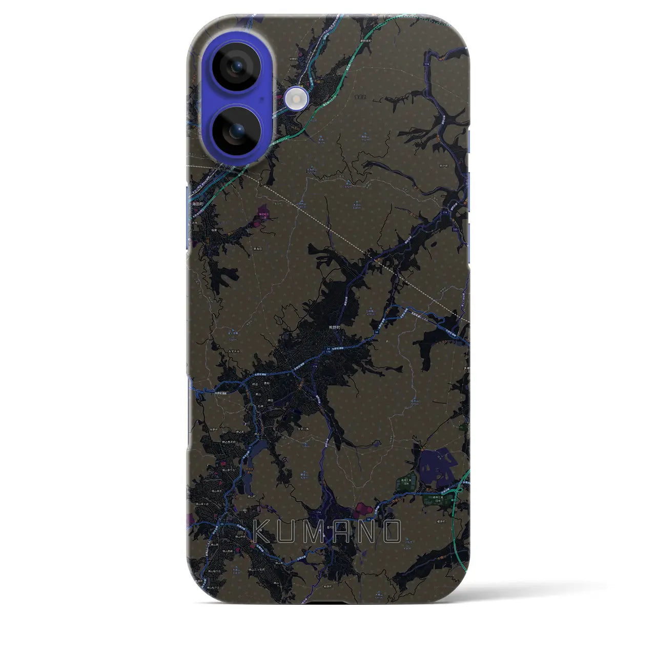 【熊野(広島県)】地図柄iPhoneケース(バックカバータイプ)