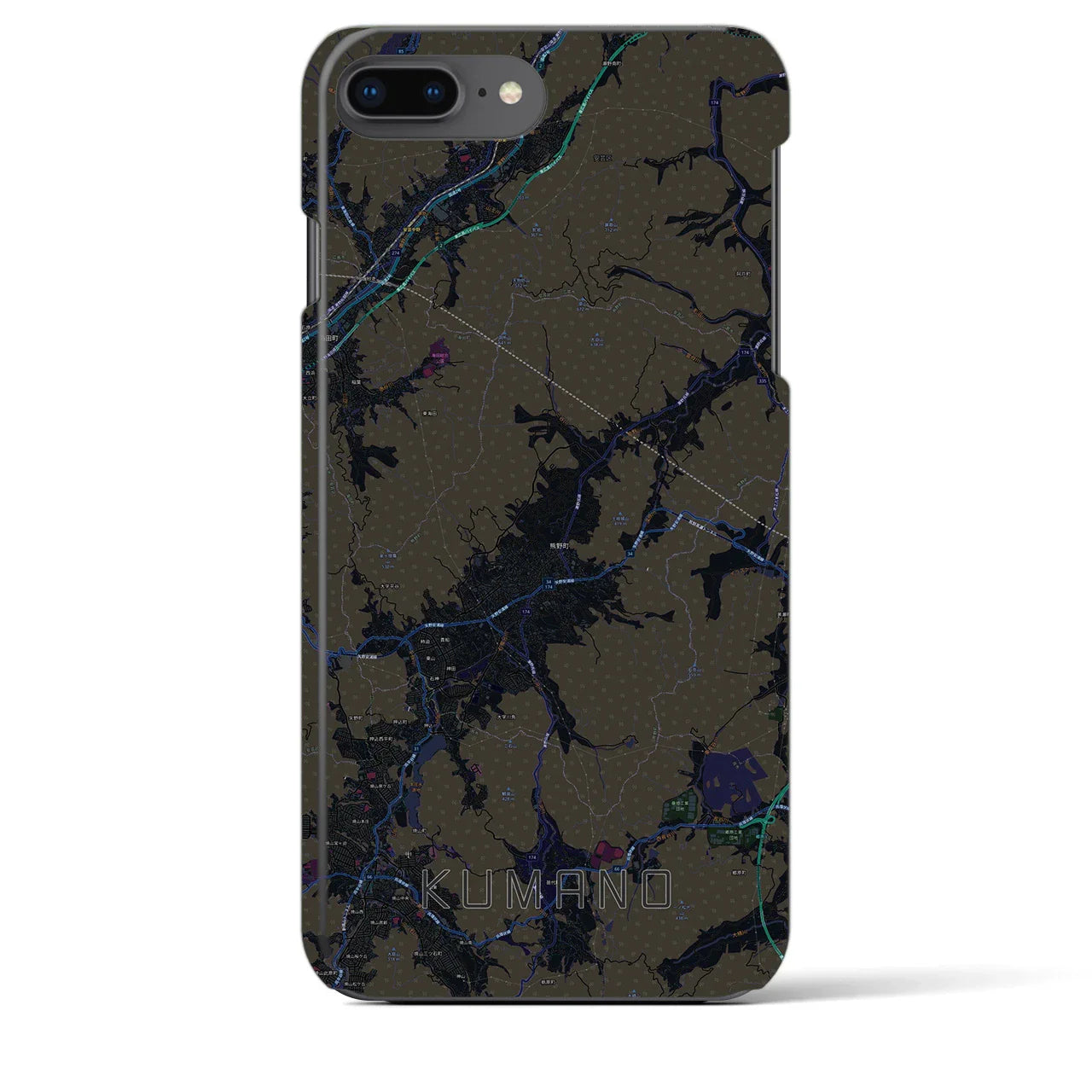 【熊野(広島県)】地図柄iPhoneケース(バックカバータイプ)