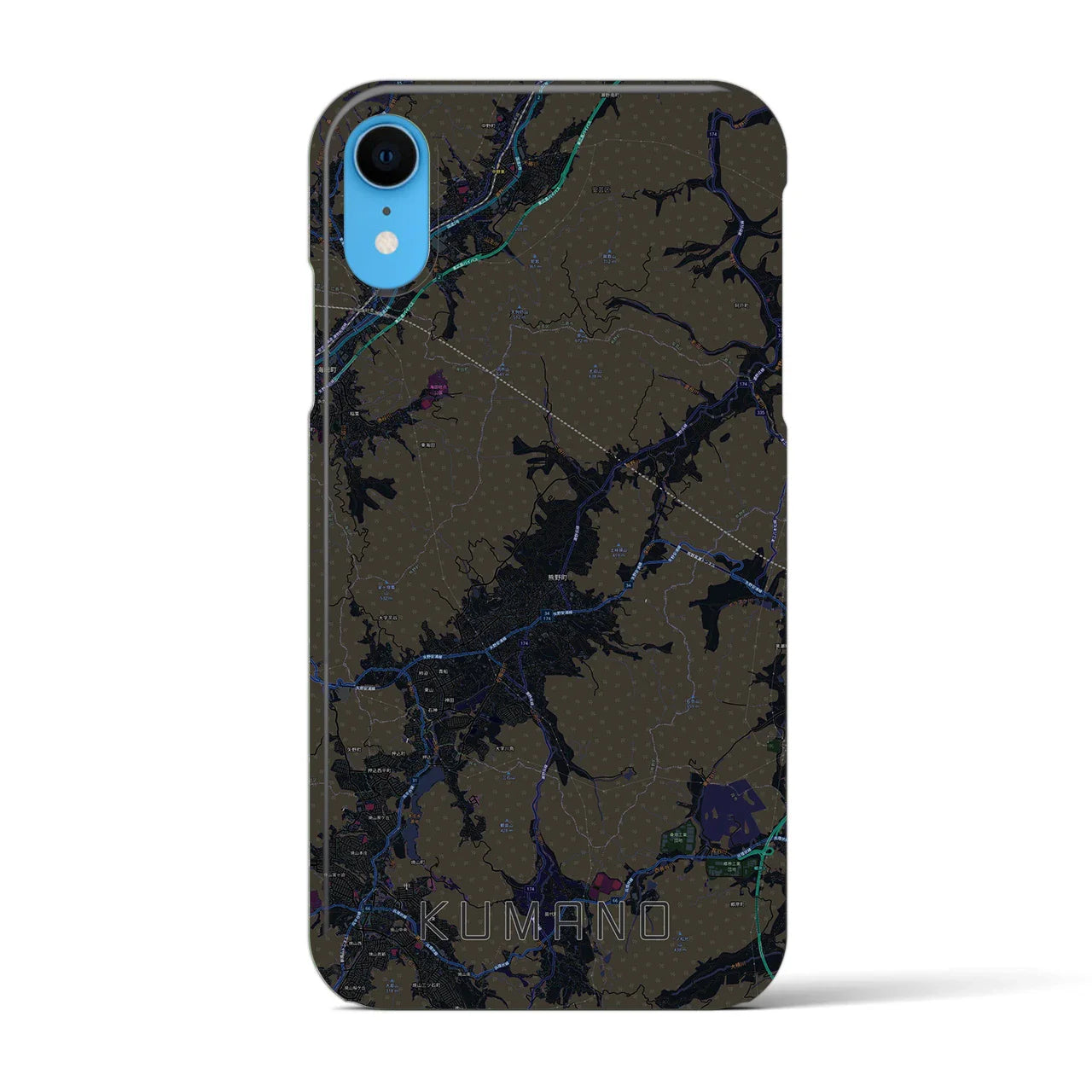 【熊野(広島県)】地図柄iPhoneケース(バックカバータイプ)