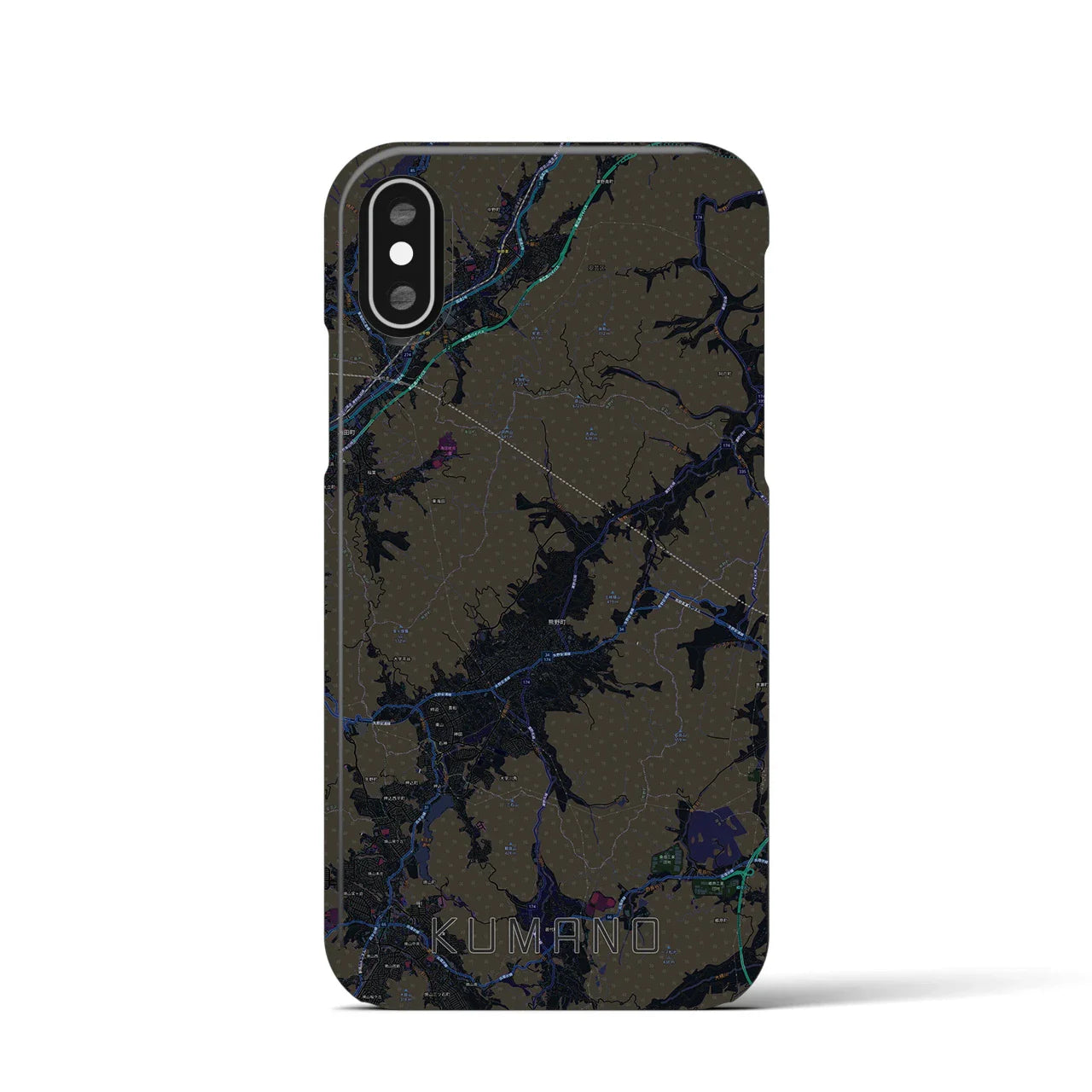 【熊野(広島県)】地図柄iPhoneケース(バックカバータイプ)