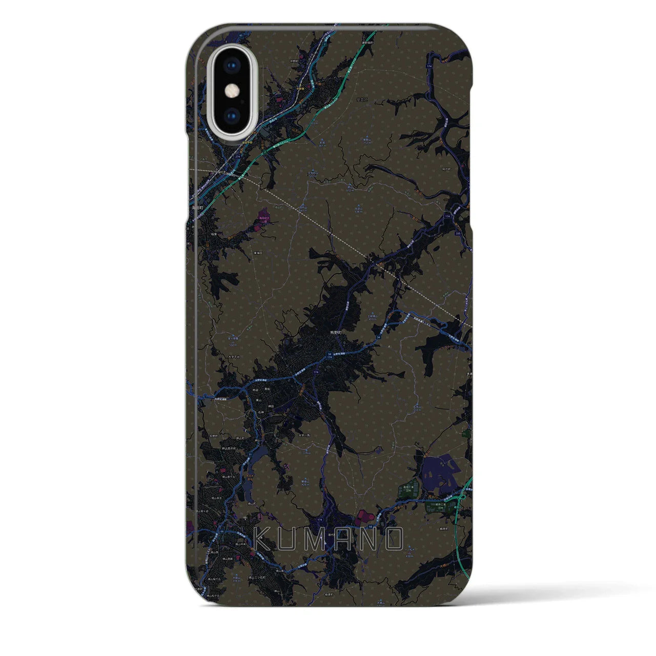【熊野(広島県)】地図柄iPhoneケース(バックカバータイプ)