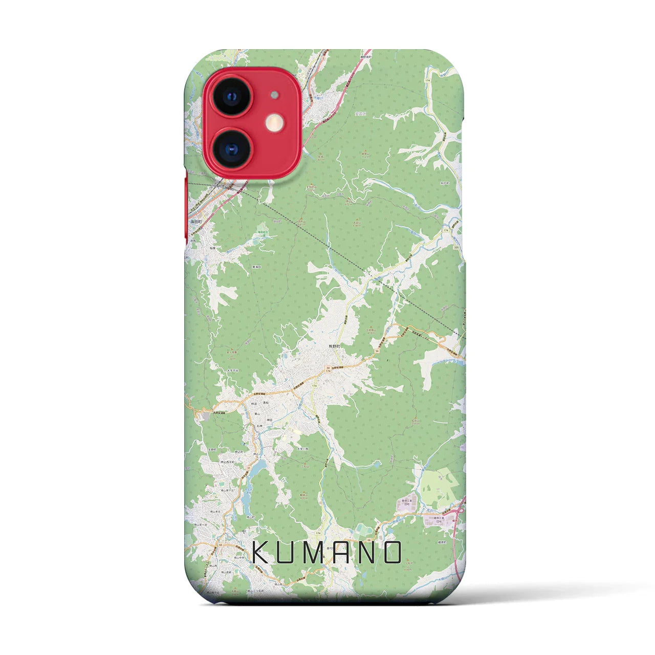 【熊野(広島県)】地図柄iPhoneケース(バックカバータイプ)