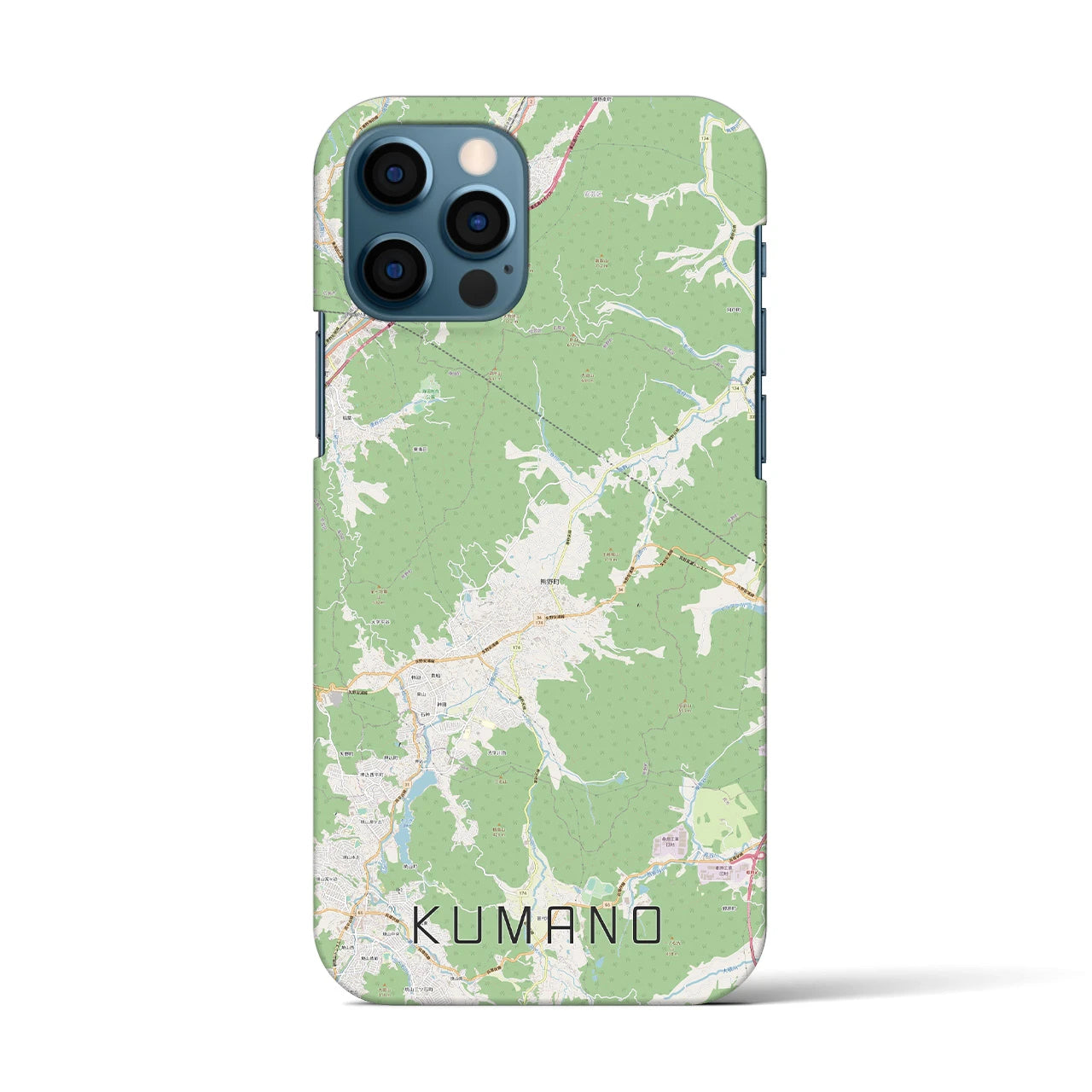 【熊野(広島県)】地図柄iPhoneケース(バックカバータイプ)