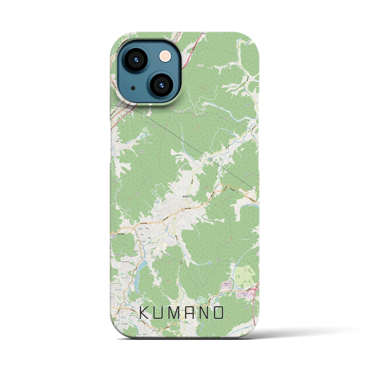 【熊野(広島県)】地図柄iPhoneケース(バックカバータイプ)