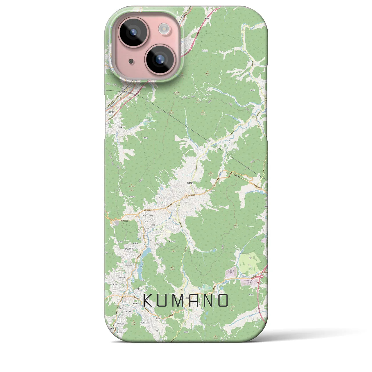 【熊野(広島県)】地図柄iPhoneケース(バックカバータイプ)