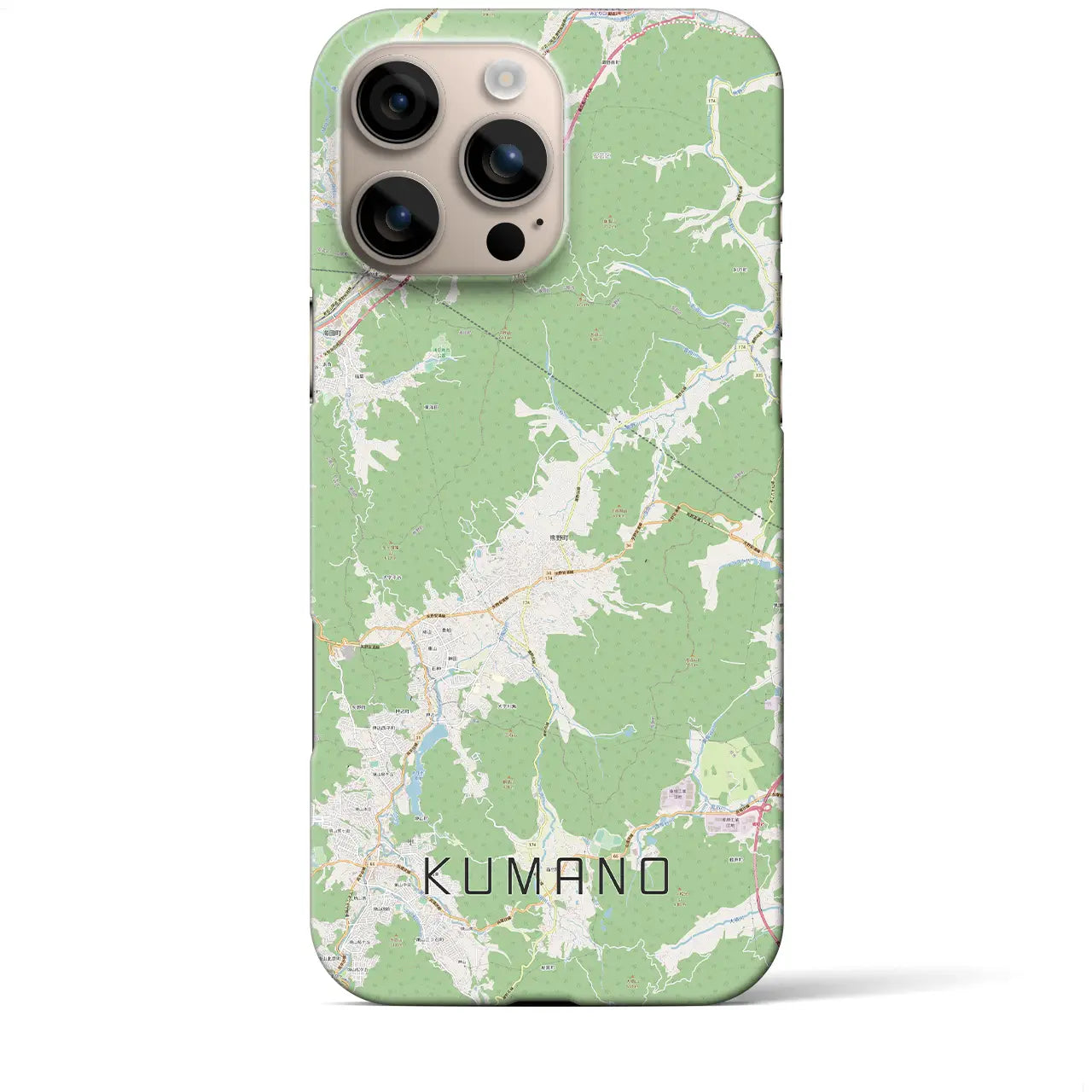 【熊野(広島県)】地図柄iPhoneケース(バックカバータイプ)
