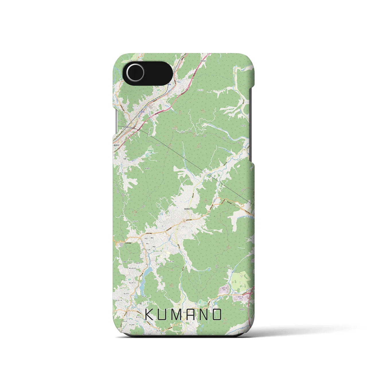 【熊野(広島県)】地図柄iPhoneケース(バックカバータイプ)