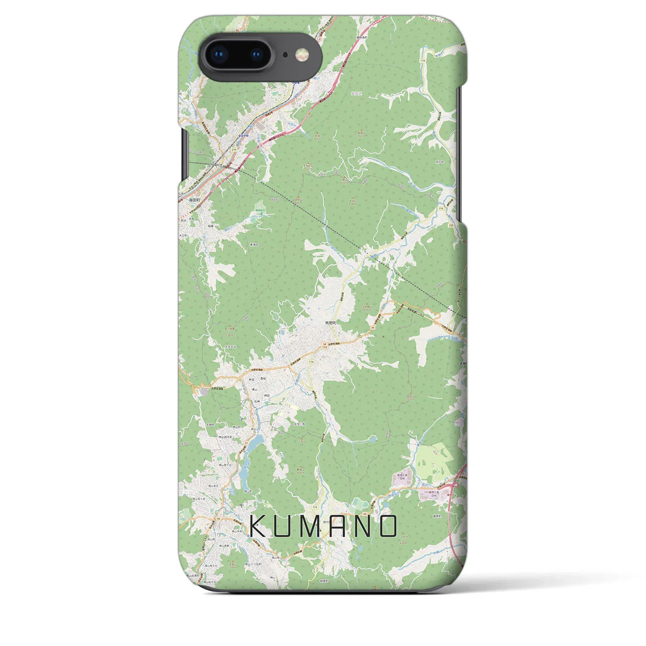 【熊野(広島県)】地図柄iPhoneケース(バックカバータイプ)