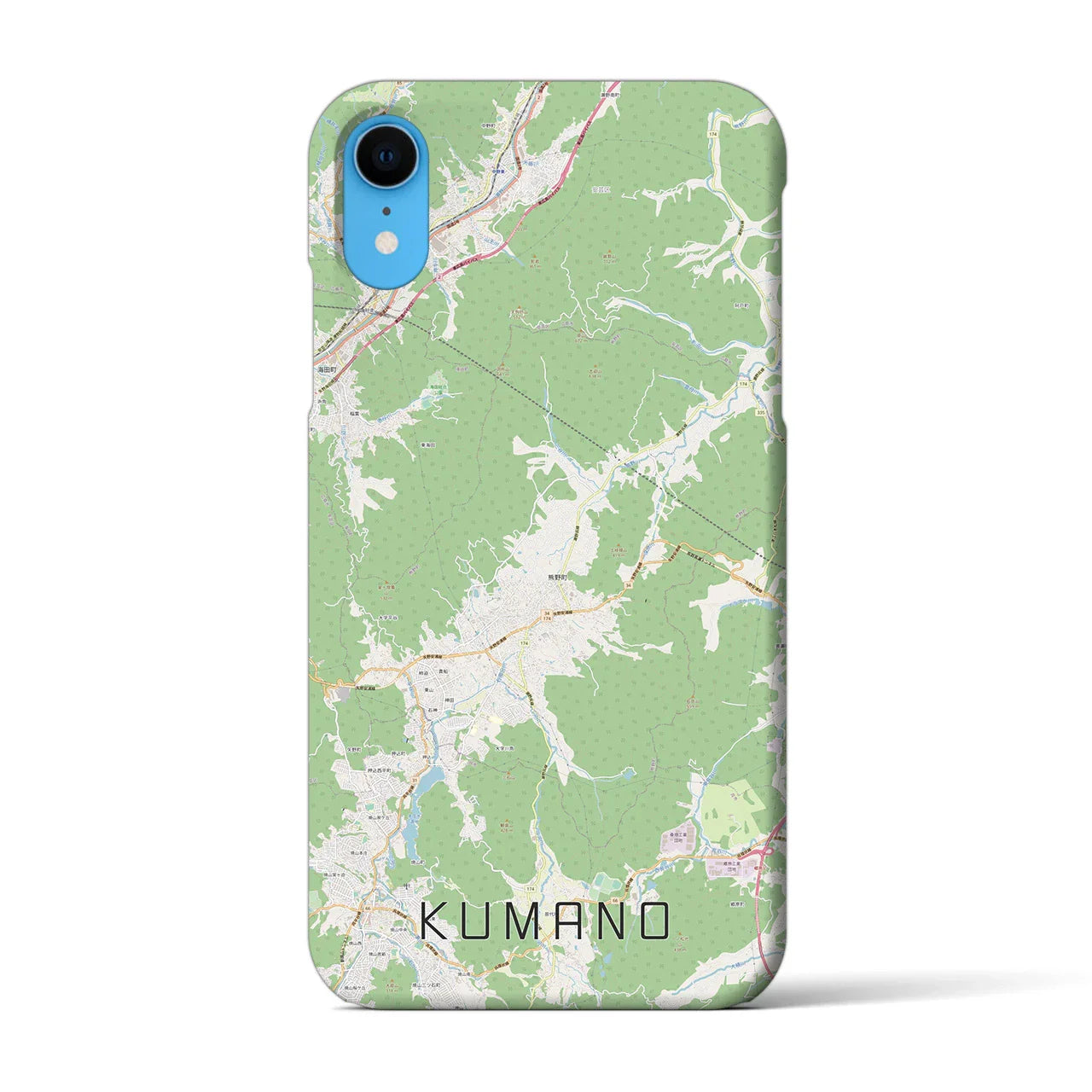 【熊野(広島県)】地図柄iPhoneケース(バックカバータイプ)