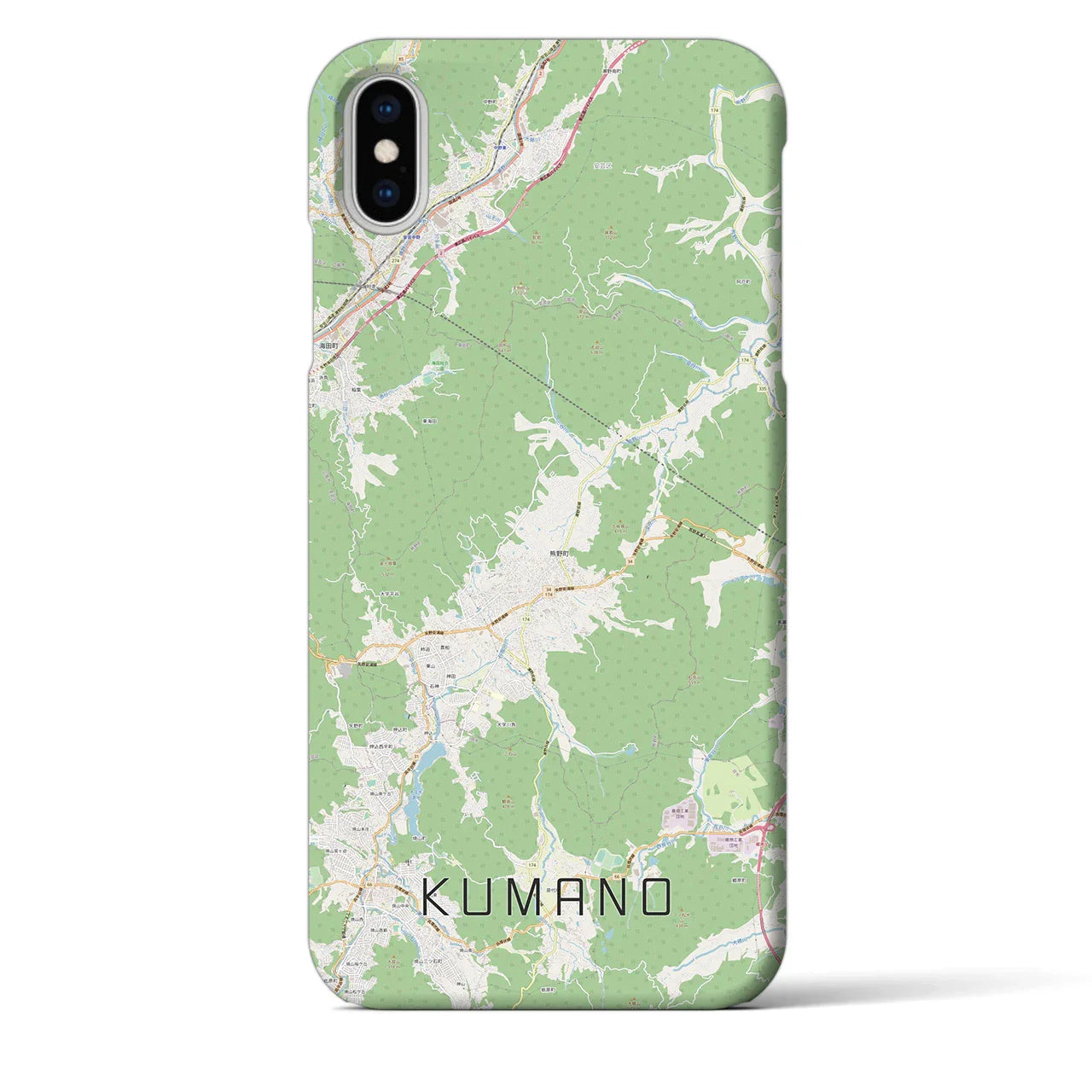 【熊野(広島県)】地図柄iPhoneケース(バックカバータイプ)