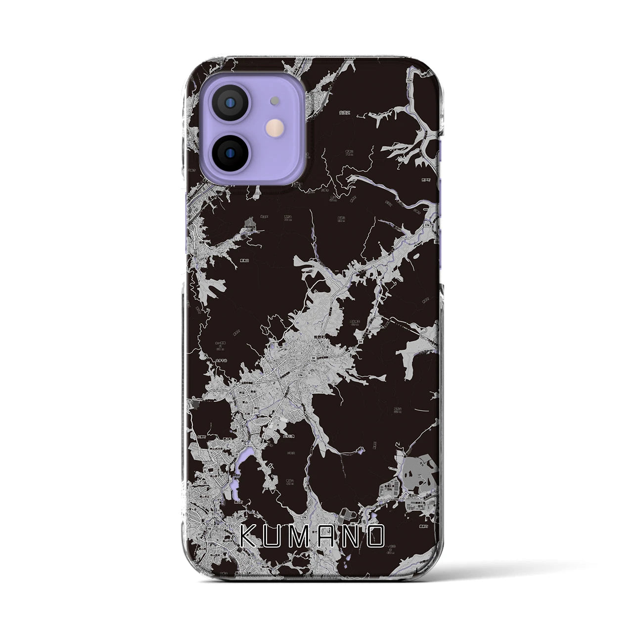 【熊野(広島県)】地図柄iPhoneケース(クリアタイプ)