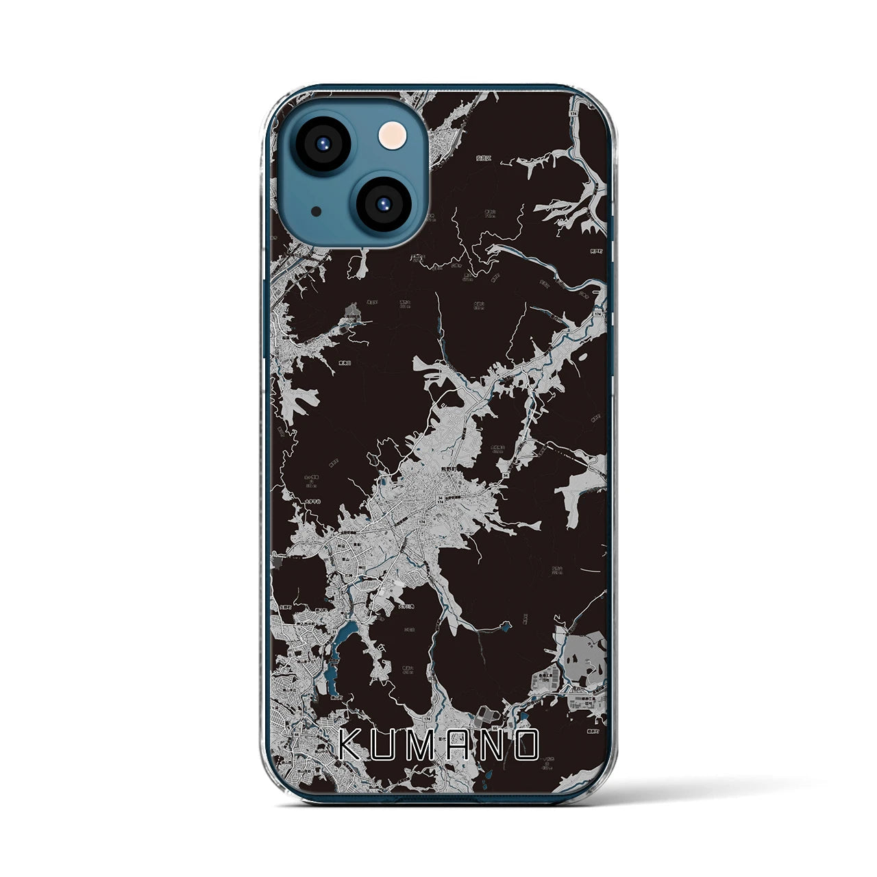 【熊野(広島県)】地図柄iPhoneケース(クリアタイプ)