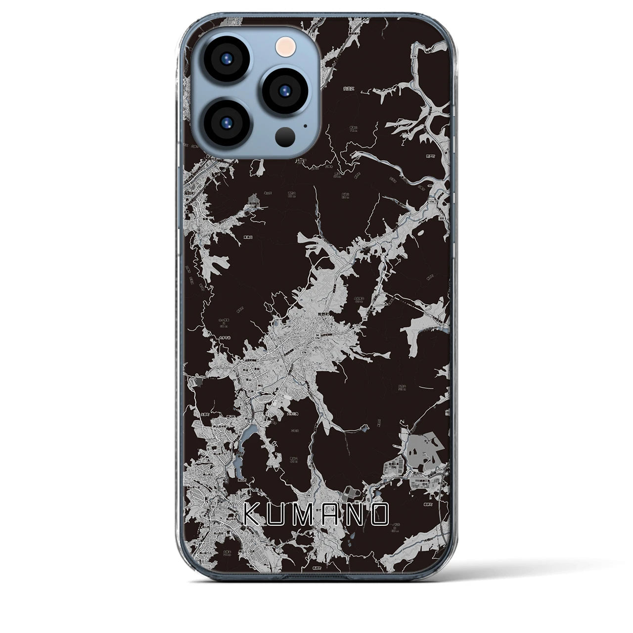 【熊野(広島県)】地図柄iPhoneケース(クリアタイプ)