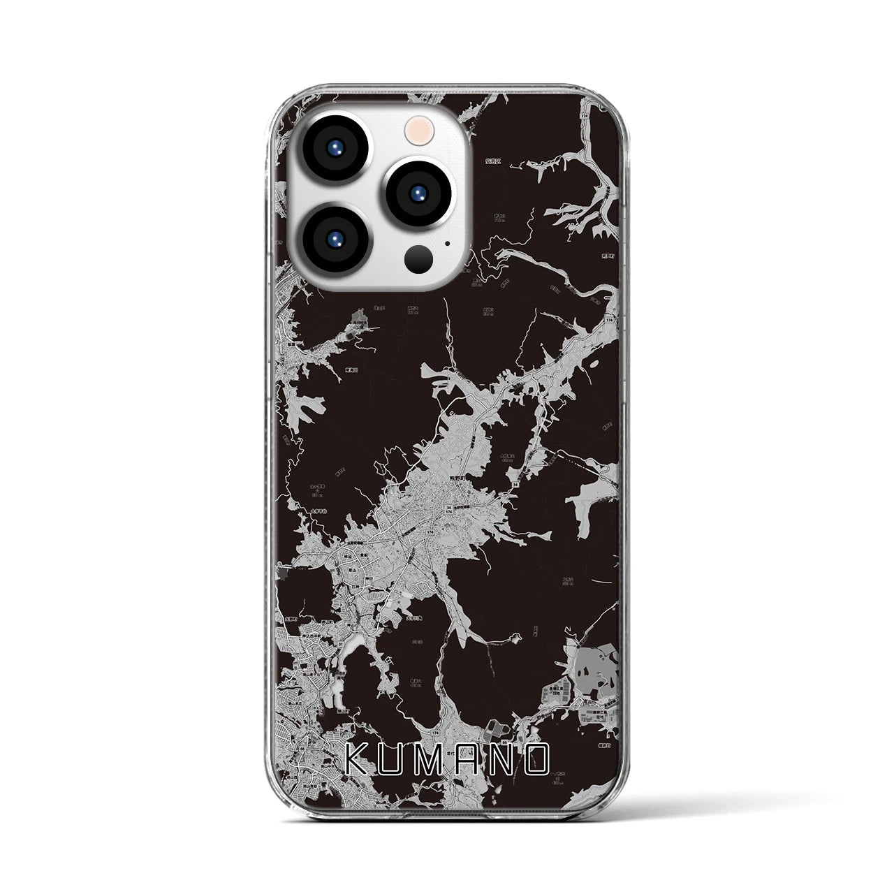 【熊野(広島県)】地図柄iPhoneケース(クリアタイプ)