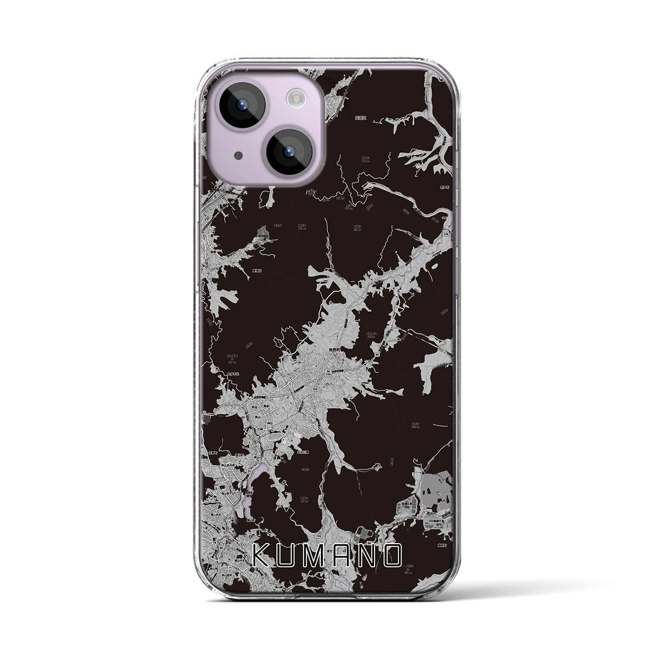 【熊野(広島県)】地図柄iPhoneケース(クリアタイプ)