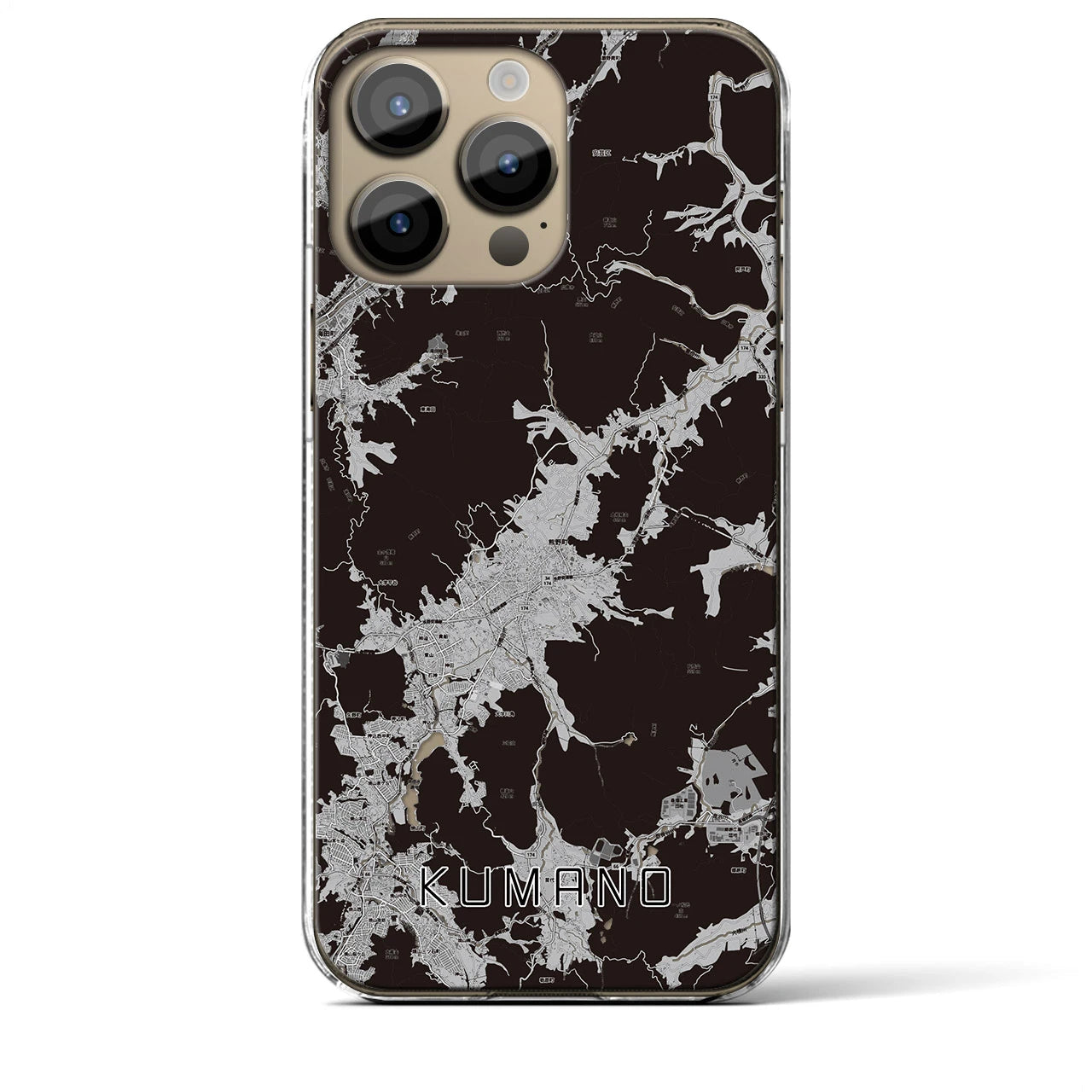 【熊野(広島県)】地図柄iPhoneケース(クリアタイプ)