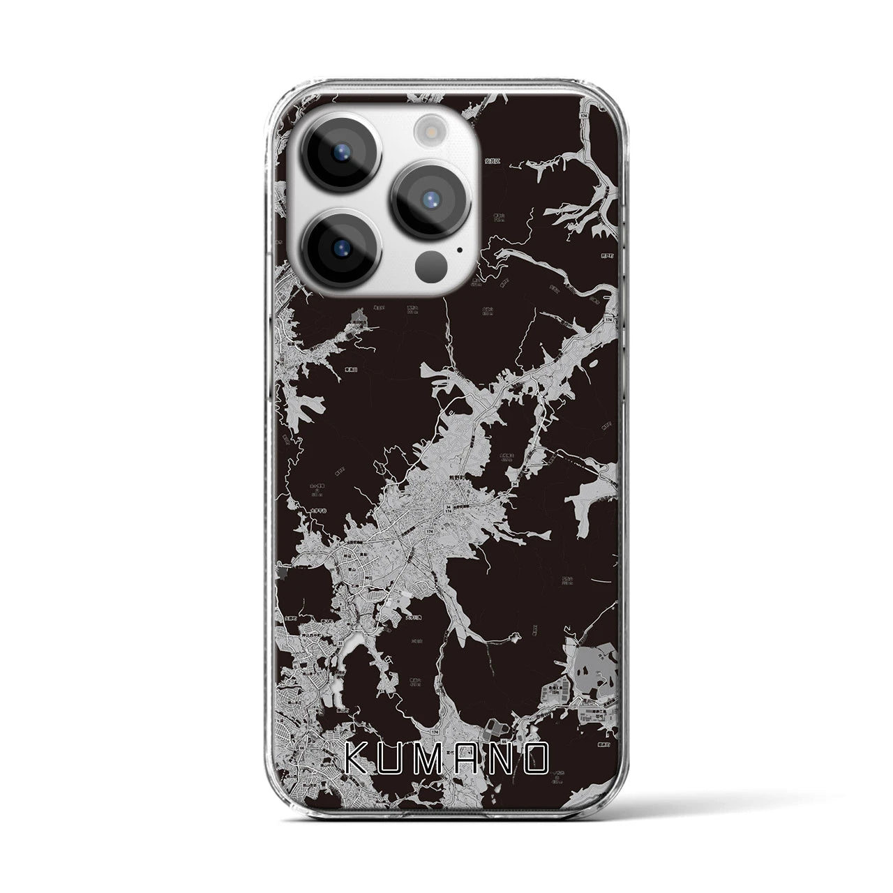 【熊野(広島県)】地図柄iPhoneケース(クリアタイプ)