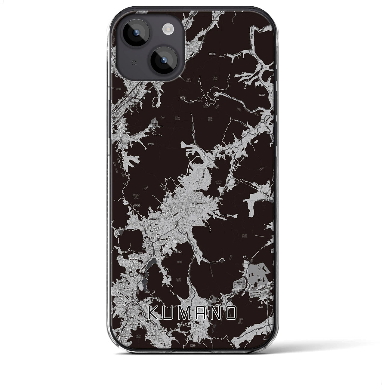 【熊野(広島県)】地図柄iPhoneケース(クリアタイプ)