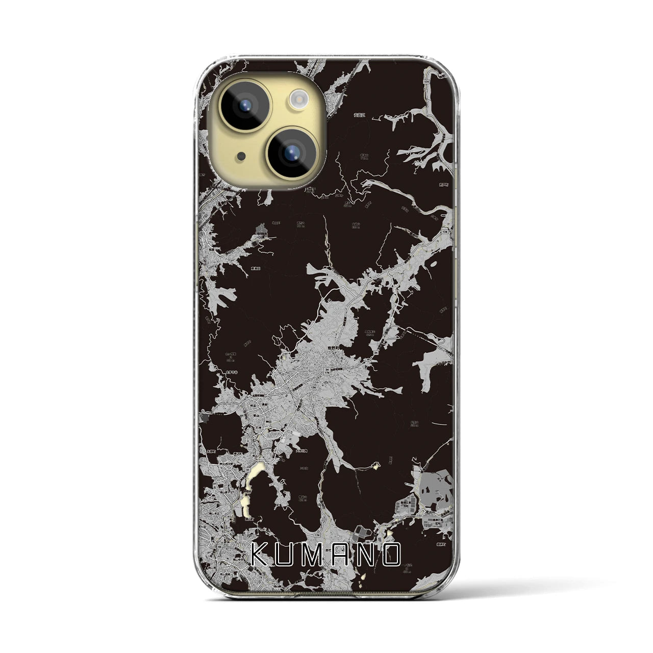 【熊野(広島県)】地図柄iPhoneケース(クリアタイプ)