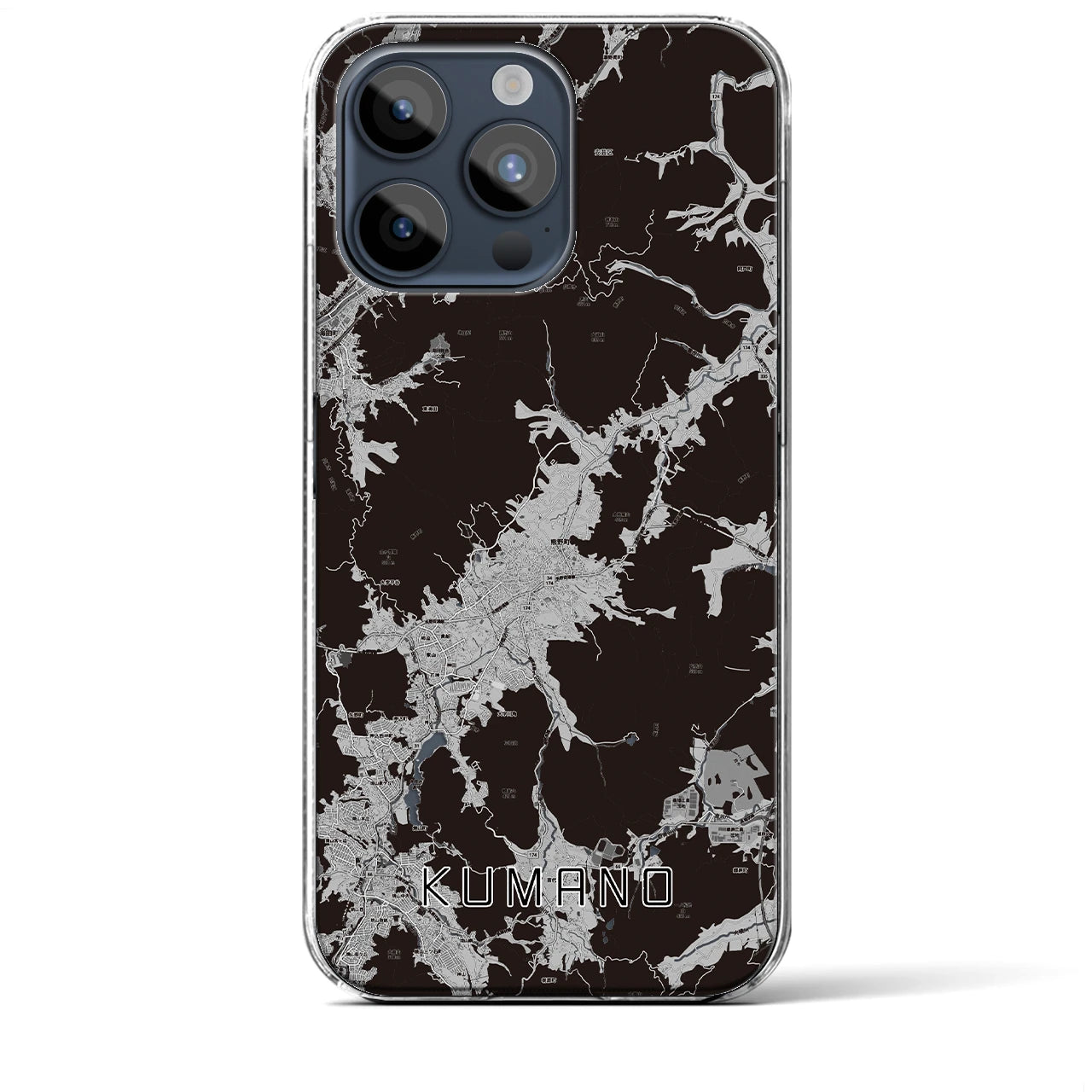 【熊野(広島県)】地図柄iPhoneケース(クリアタイプ)