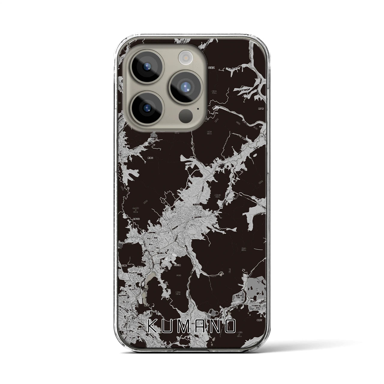 【熊野(広島県)】地図柄iPhoneケース(クリアタイプ)
