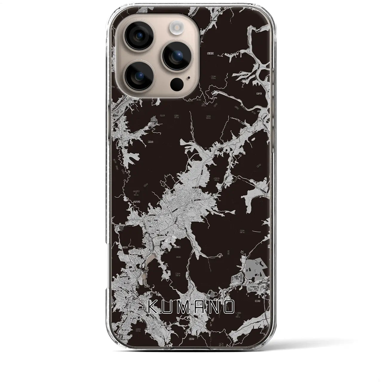 【熊野(広島県)】地図柄iPhoneケース(クリアタイプ)