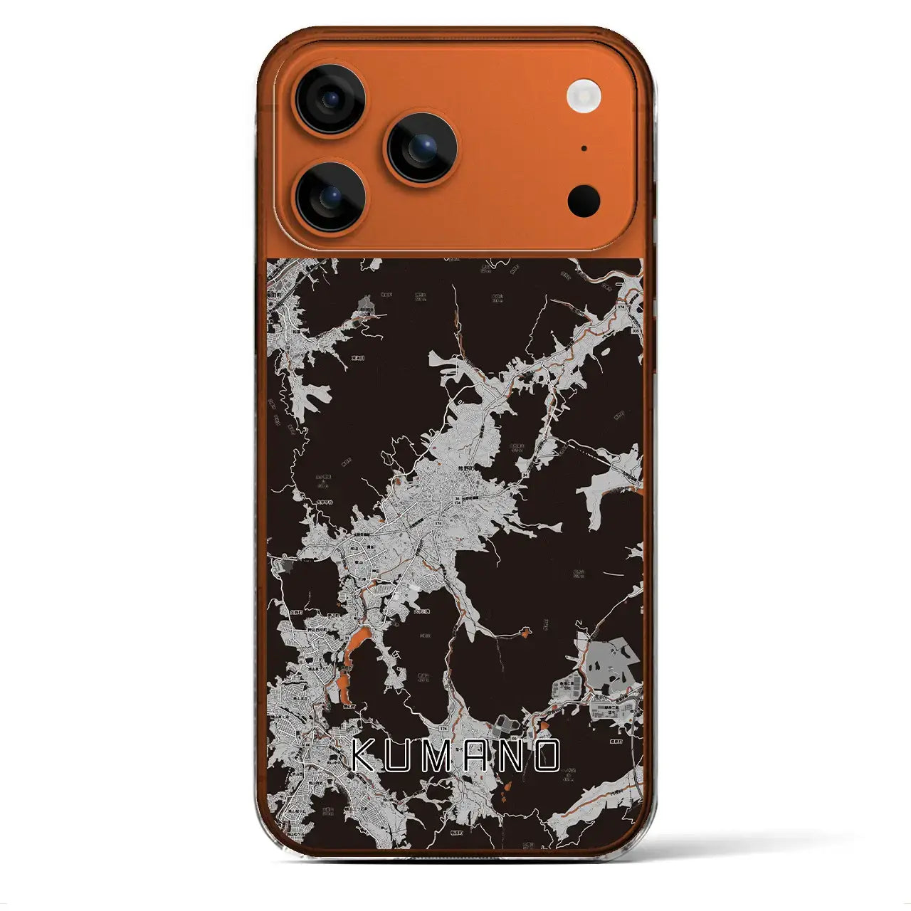 【熊野(広島県)】地図柄iPhoneケース(クリアタイプ)モノトーン・iPhone 17 Pro Max 用