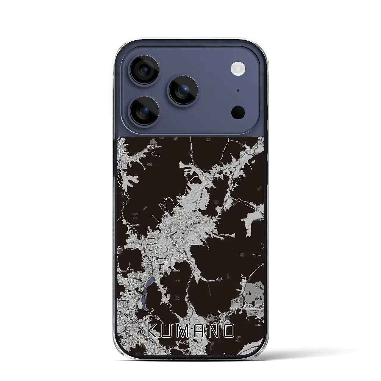 【熊野(広島県)】地図柄iPhoneケース(クリアタイプ)