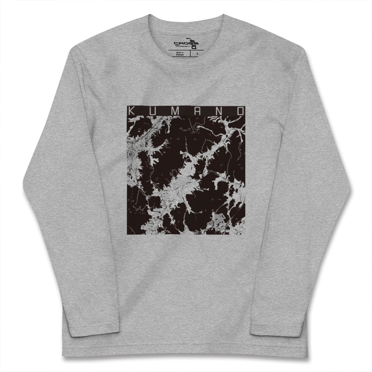 【熊野(広島県)(広島県)】地図柄ロングスリーブTシャツ
