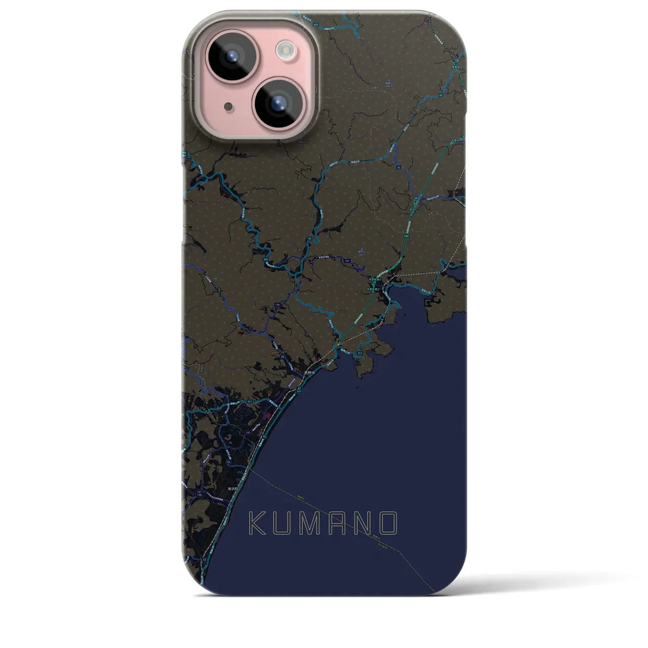 【熊野(三重県)】地図柄iPhoneケース(バックカバータイプ)