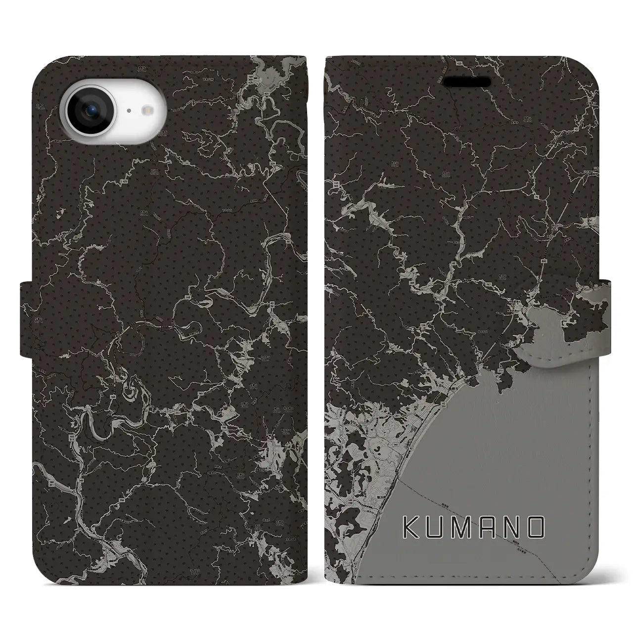 【熊野(三重県)】地図柄iPhoneケース(手帳タイプ)