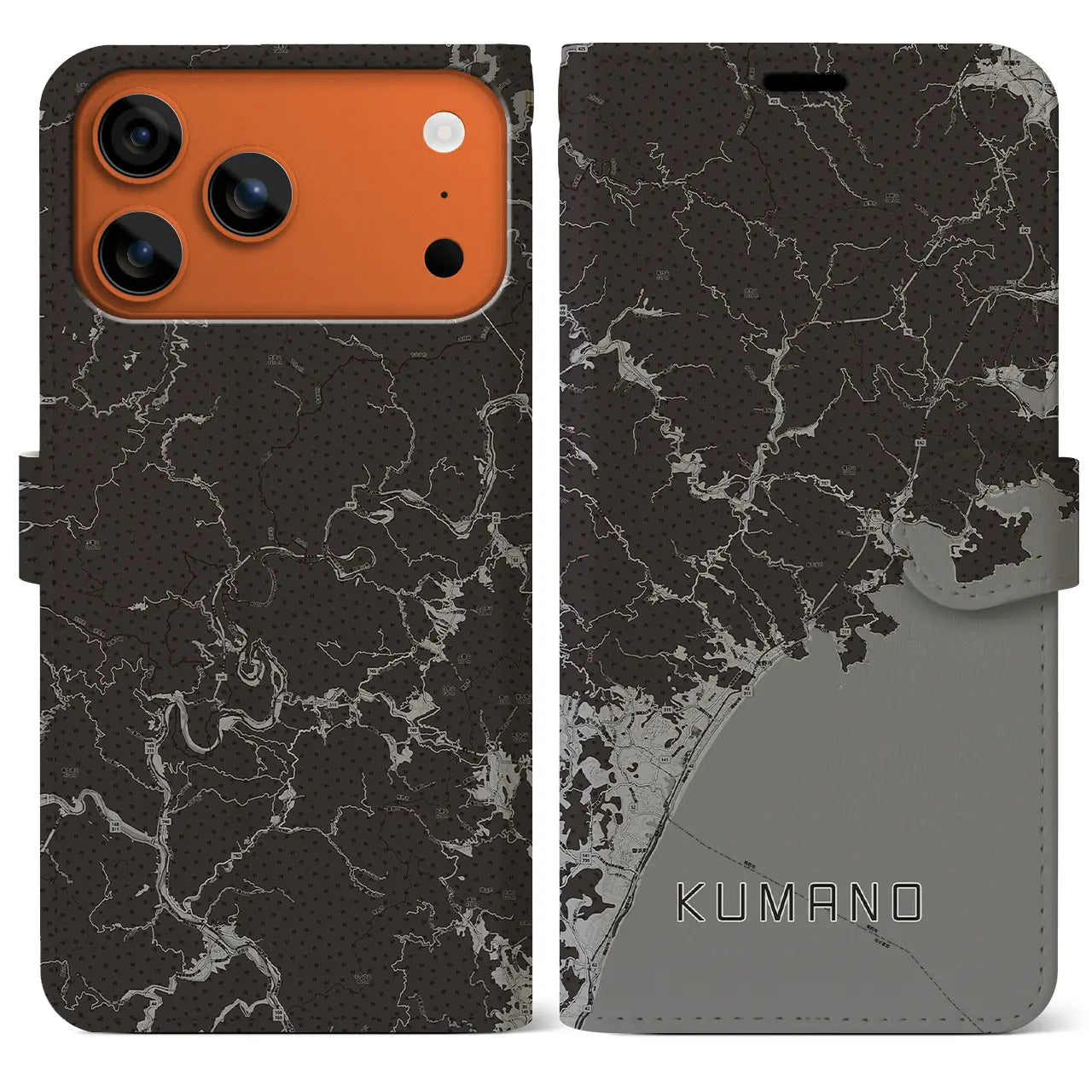 【熊野(三重県)】地図柄iPhoneケース(手帳タイプ)