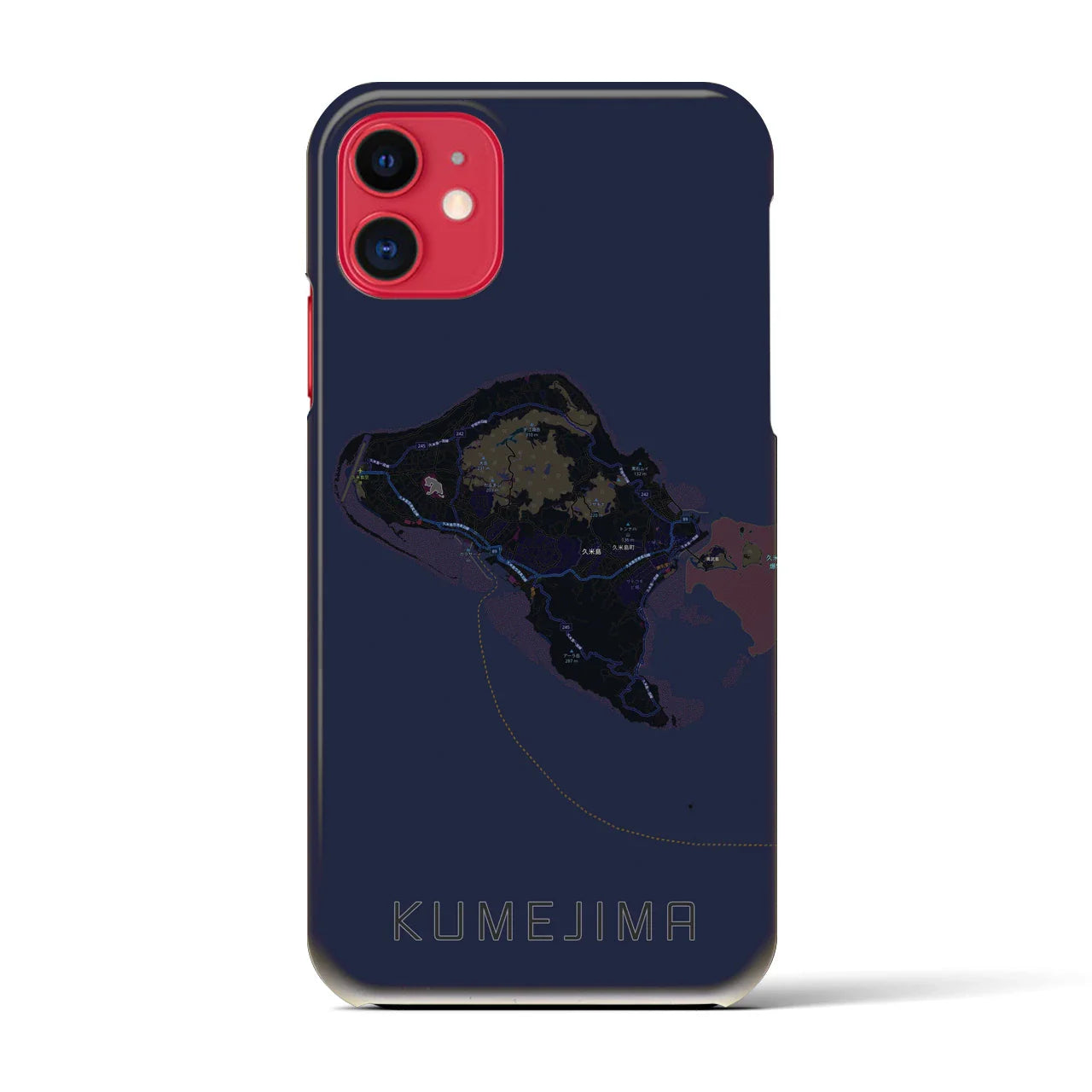 【久米島(沖縄県)】地図柄iPhoneケース(バックカバータイプ)