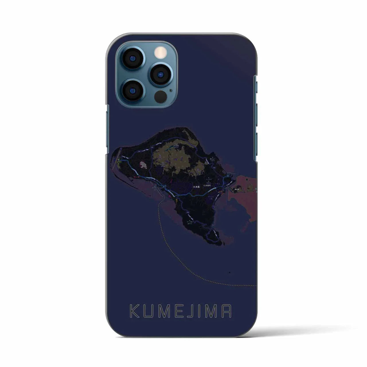 【久米島(沖縄県)】地図柄iPhoneケース(バックカバータイプ)